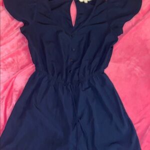 Navy Blue Button-Up Dress